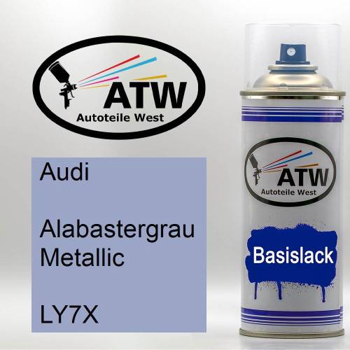 Audi, Alabastergrau Metallic, LY7X: 400ml Sprühdose, von ATW Autoteile West.